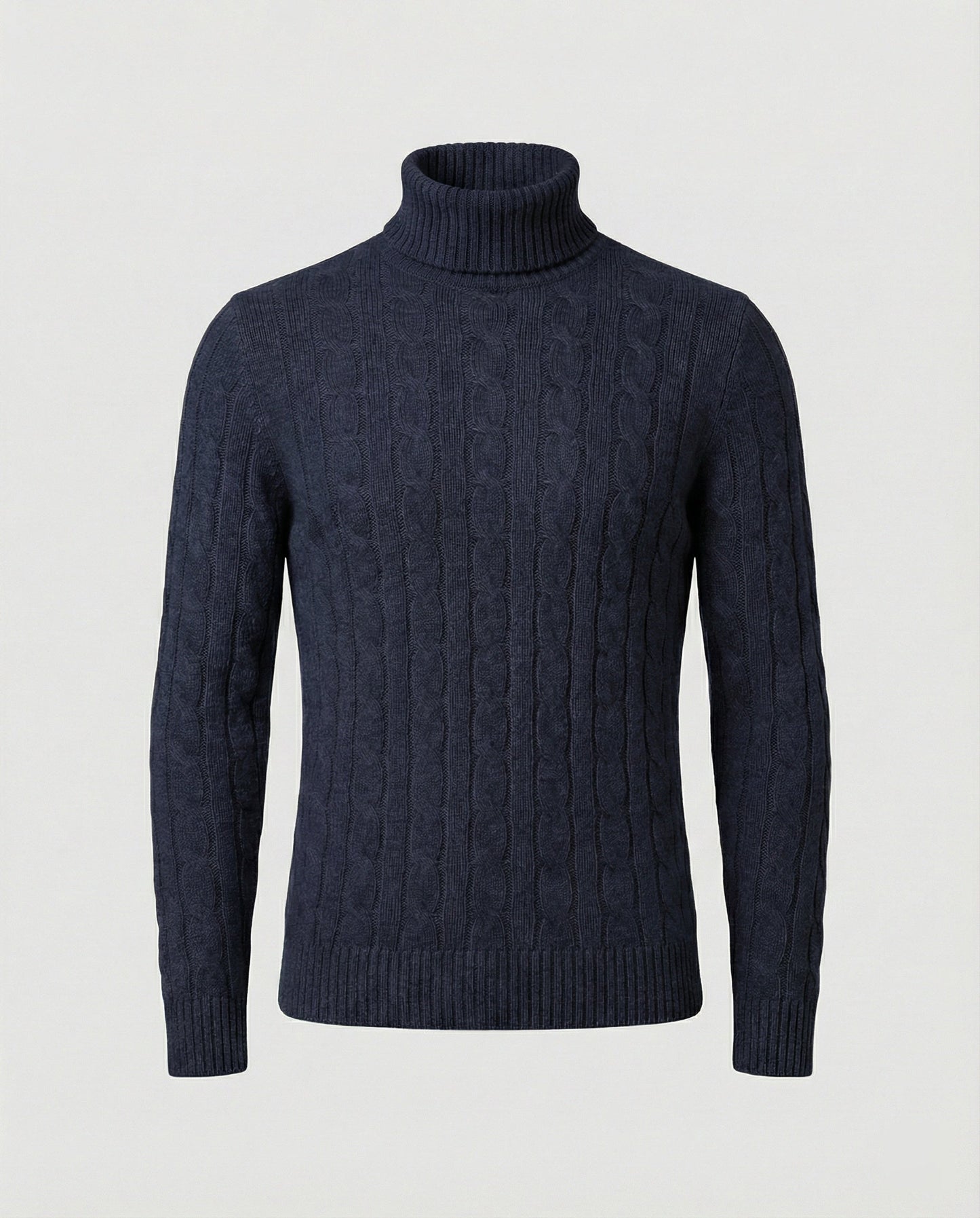 Herren Rollkragenpullover Rippmuster