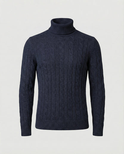 Herren Rollkragenpullover Rippmuster