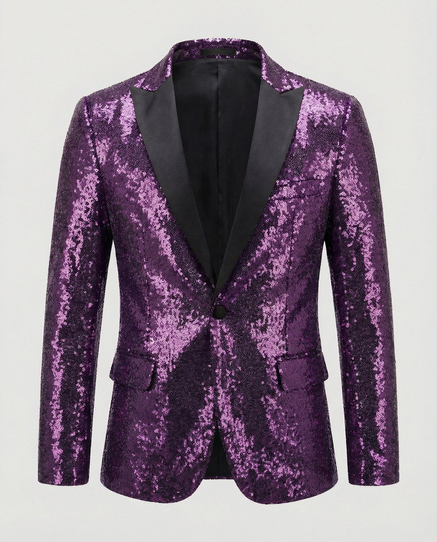 Eveloria Herren Blazer Pailletten Glänzend