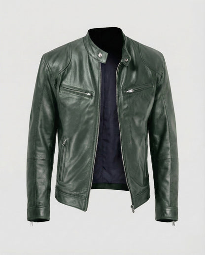 Herren Lederblouson Motorrad Ledermantel