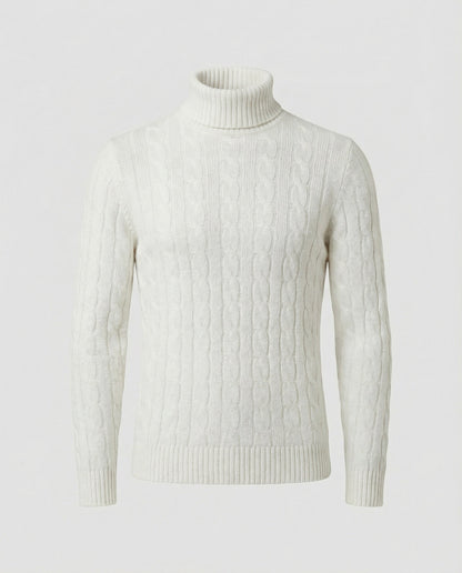 Herren Rollkragenpullover Rippmuster