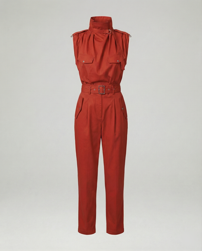 Damen Jumpsuit Ärmellos Modern Stylisch