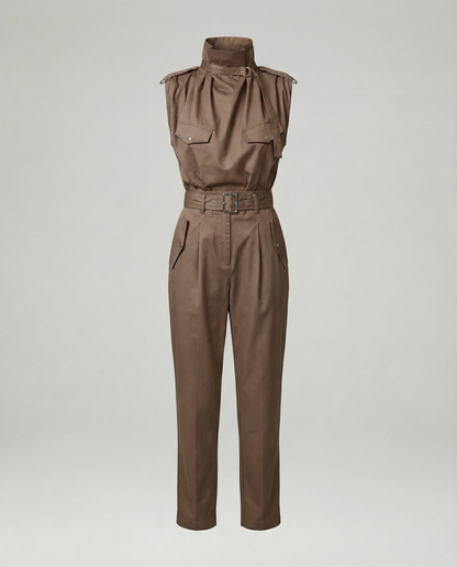 Damen Jumpsuit Ärmellos Modern Stylisch