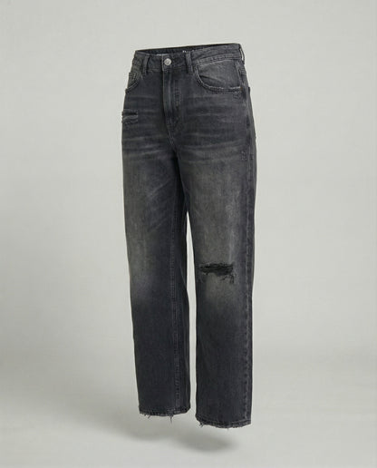 Eveloria Damen Baggy Jeans Denim Weite Passform Lässig Blau