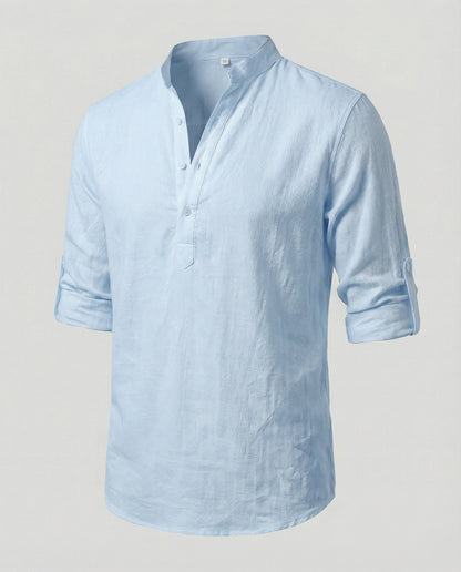 Herren Leinenhemd Elegantes Weiß