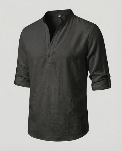 Herren Leinenhemd Elegantes Weiß