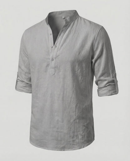 Herren Leinenhemd Elegantes Weiß