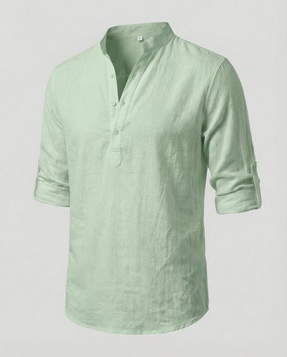 Herren Leinenhemd Elegantes Weiß