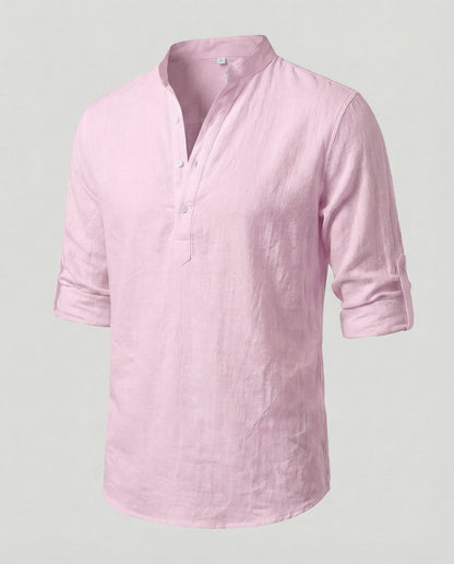 Herren Leinenhemd Elegantes Weiß