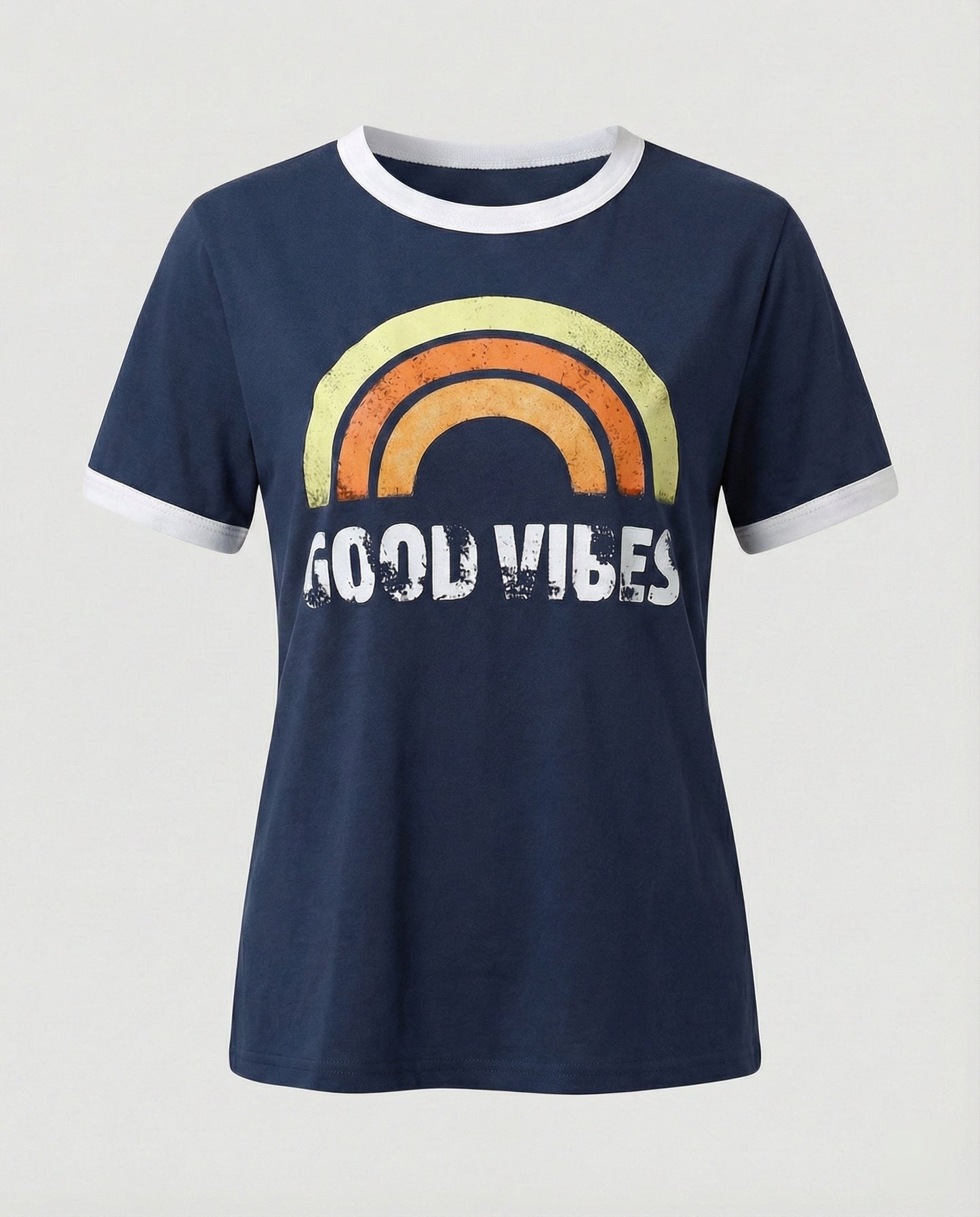 Eveloria Damen Good Vibes T-Shirt Positivität