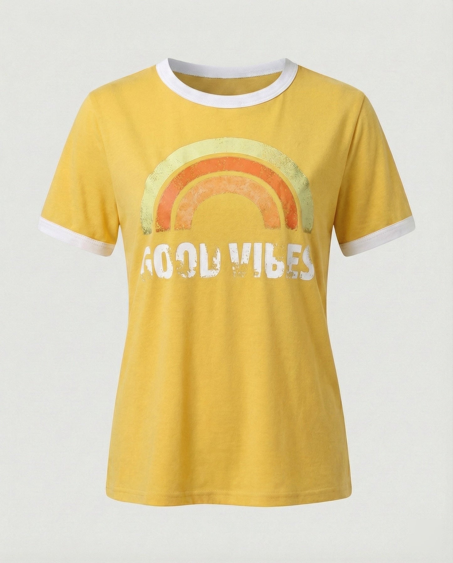 Eveloria Damen Good Vibes T-Shirt Positivität