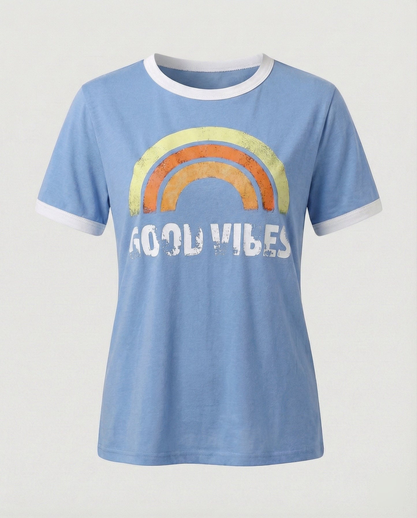 Eveloria Damen Good Vibes T-Shirt Positivität