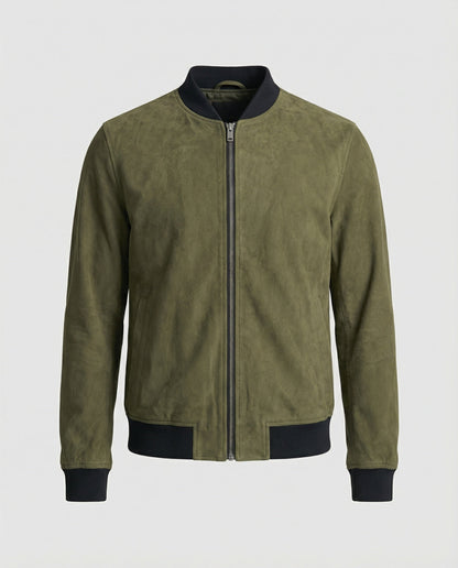 Herren Velours Bomberjacke