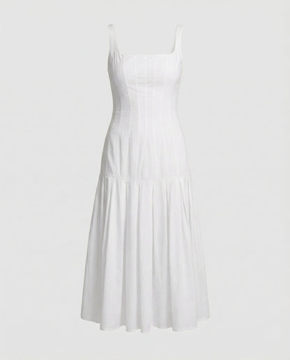 Damen Midikleid Elegant Schnitt