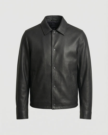 Herren Lederjacke Übergangsjacke Lederoptik - Eveloria