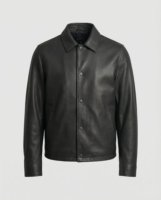 Herren Lederjacke Übergangsjacke Lederoptik - Eveloria