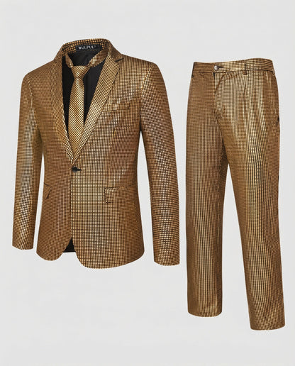 Herren Abendanzug Slim Fit Glanzmuster - Eveloria