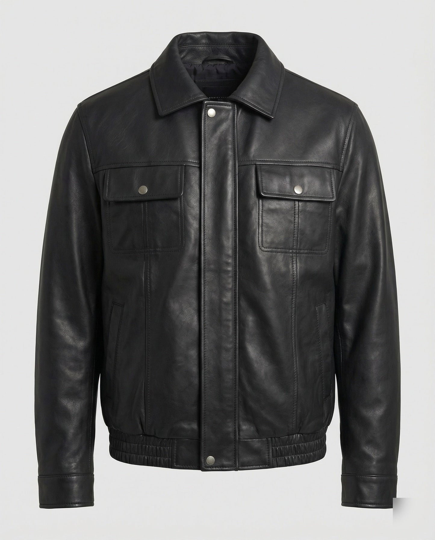 Herren Kunstlederjacke Schwarz - Eveloria