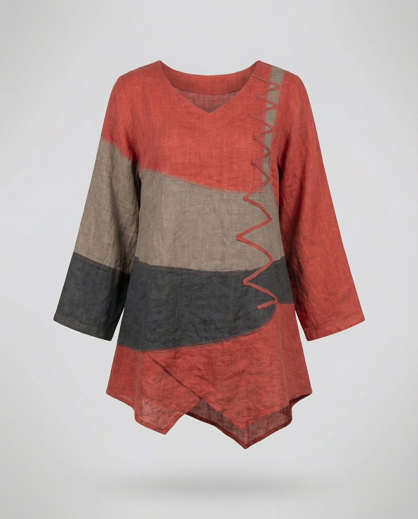 Eveloria Damenbluse Dreifarbiger Blusenstil