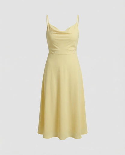Eveloria Damen Kleid Lang Drapiert Mit Einem Eingebauten Bh
