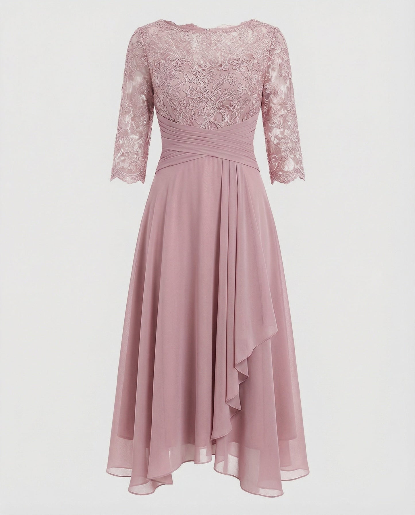 Damen Midi Abendkleid 3/4 Ärmel