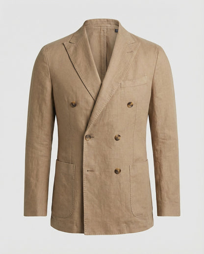 Herren Leinenblazer Doppelreiher - Eveloria