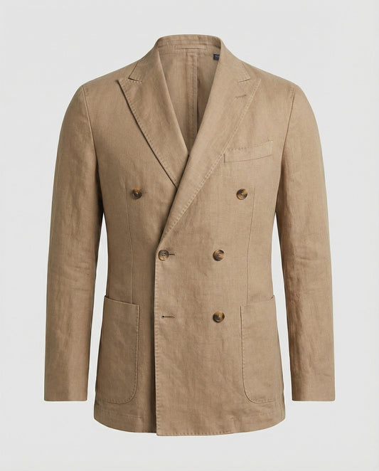 Herren Leinenblazer Doppelreiher - Eveloria
