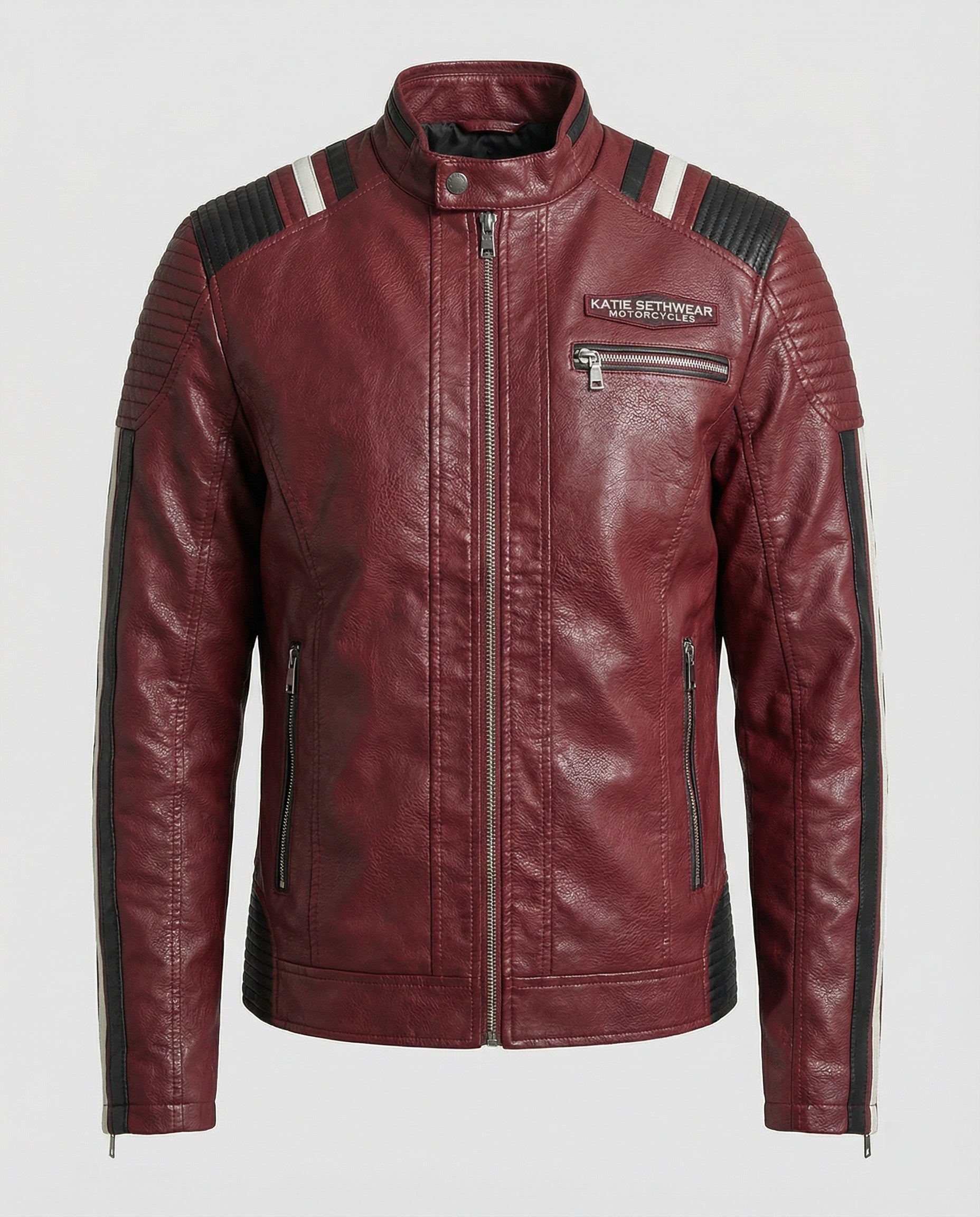 Herren Lederjacke Biker Leder Schwarz - Eveloria