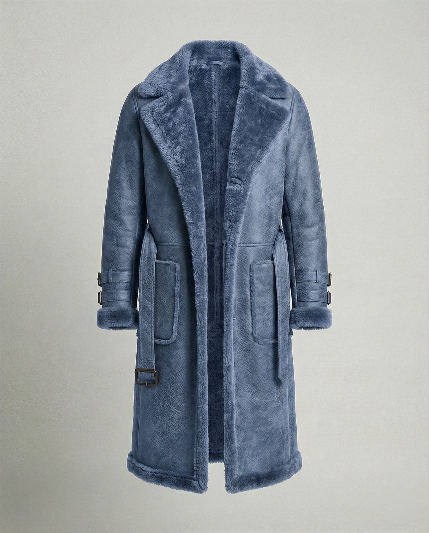 Langer Damen Wintermantel Wollstoff