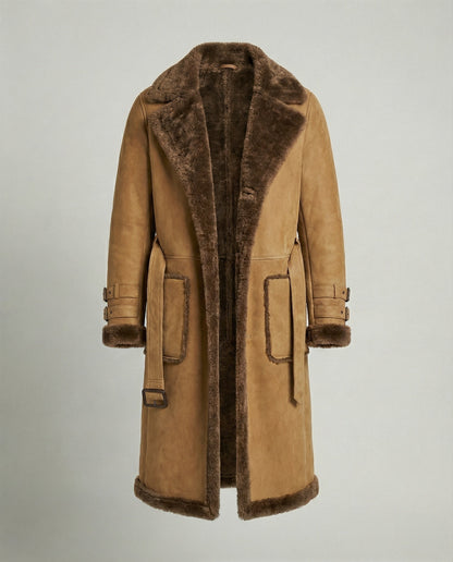 Langer Damen Wintermantel Wollstoff