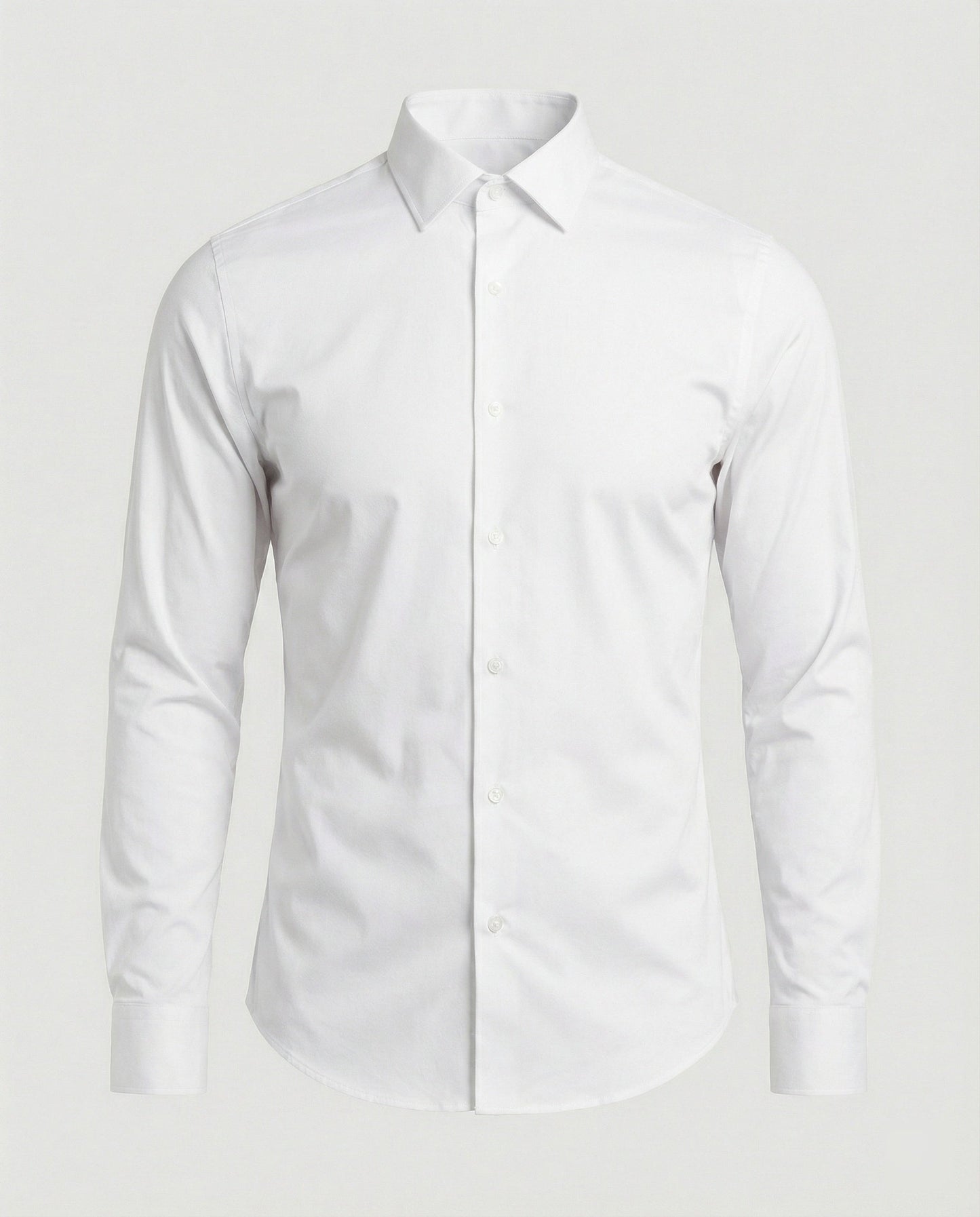Herren Business Hemd Elastisch Stretch Baumwolle Weiß