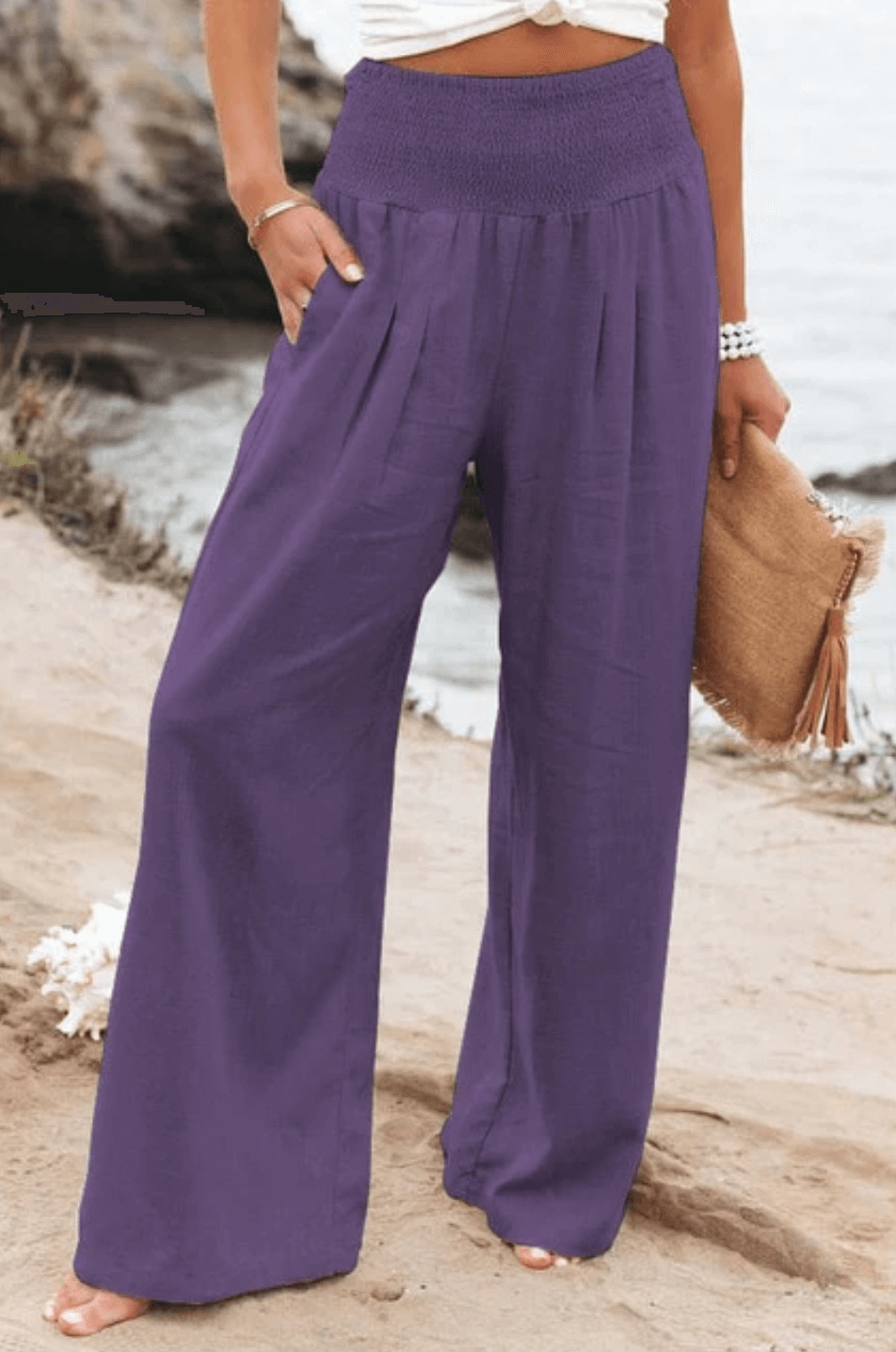 Elegante Damen Palazzo-Hose Dehnbar