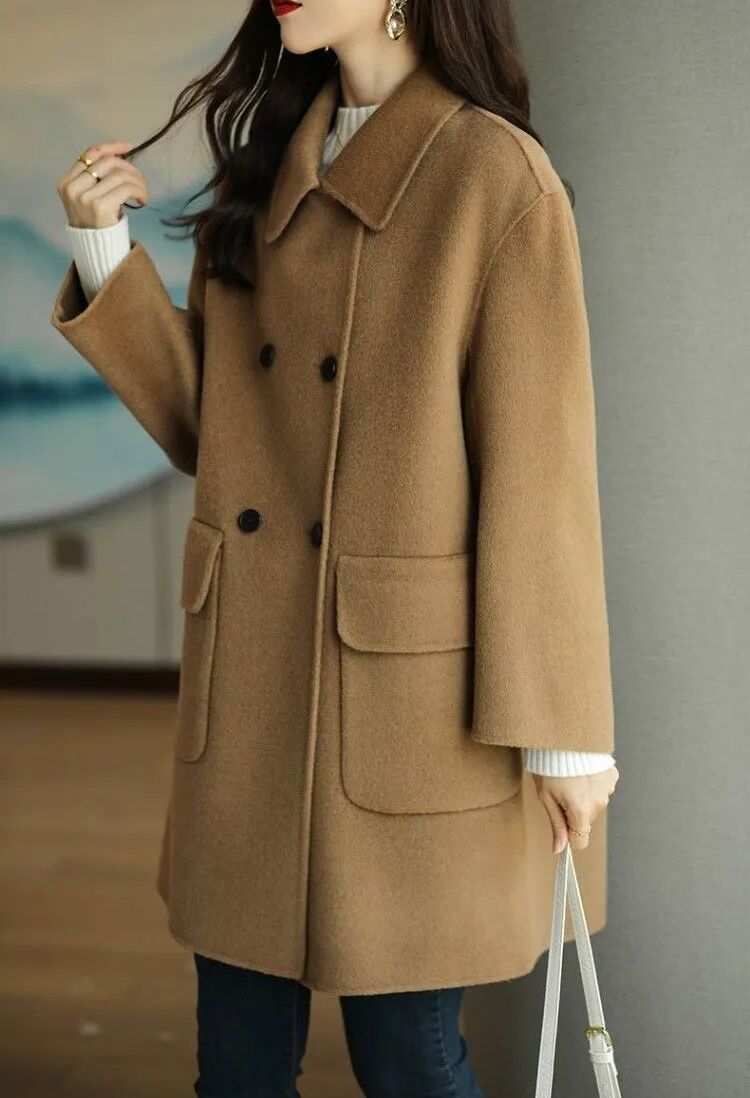 Damen Winterjacke Trendig Wollmix
