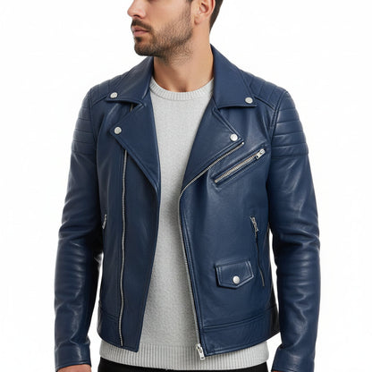 Herren Lederjacke Winter Zip-Up