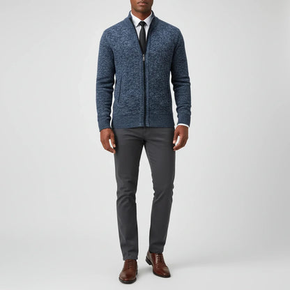 Herren Strickjacke Reißverschluss Vorne