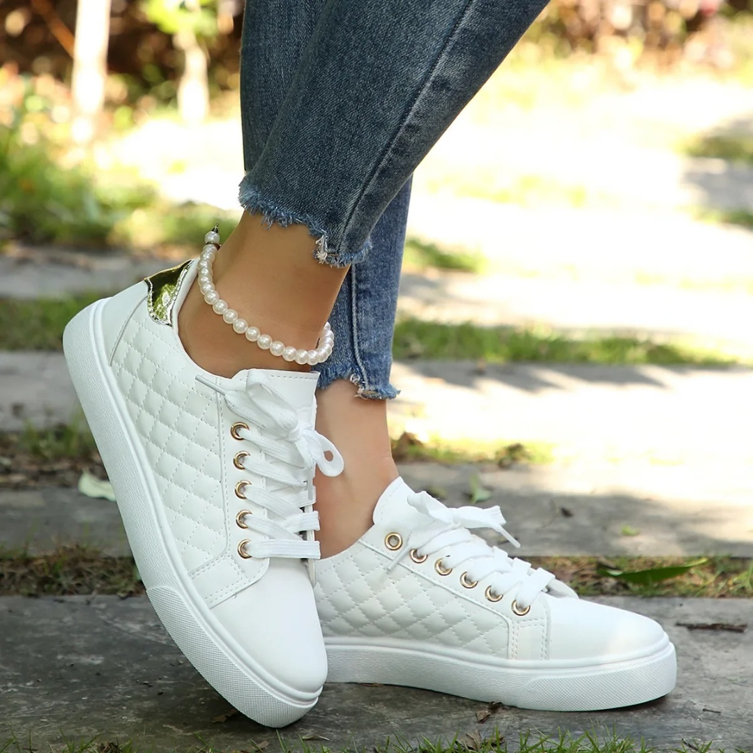 Damen Sneaker Steppung Schnürung
