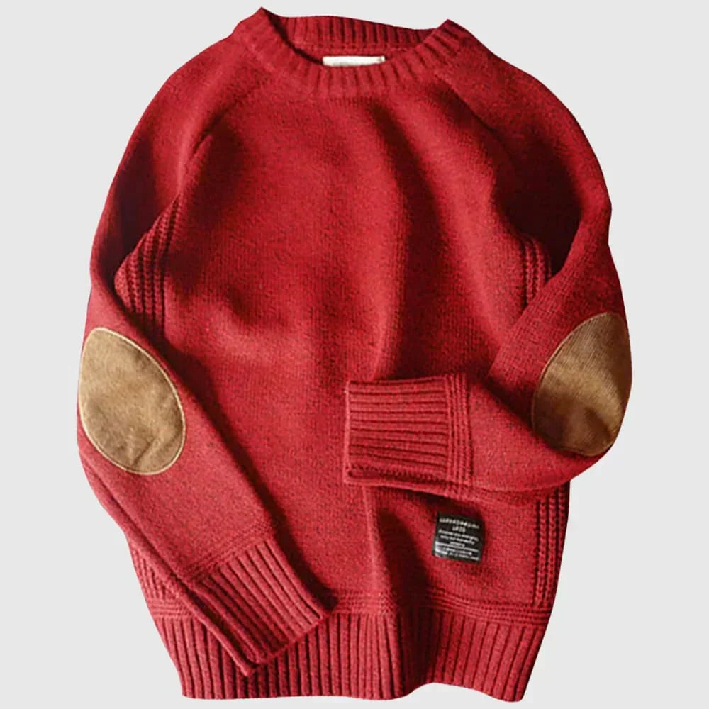 Herren Strickpullover Ellbogenpatches Klassisch Bequem - Eveloria