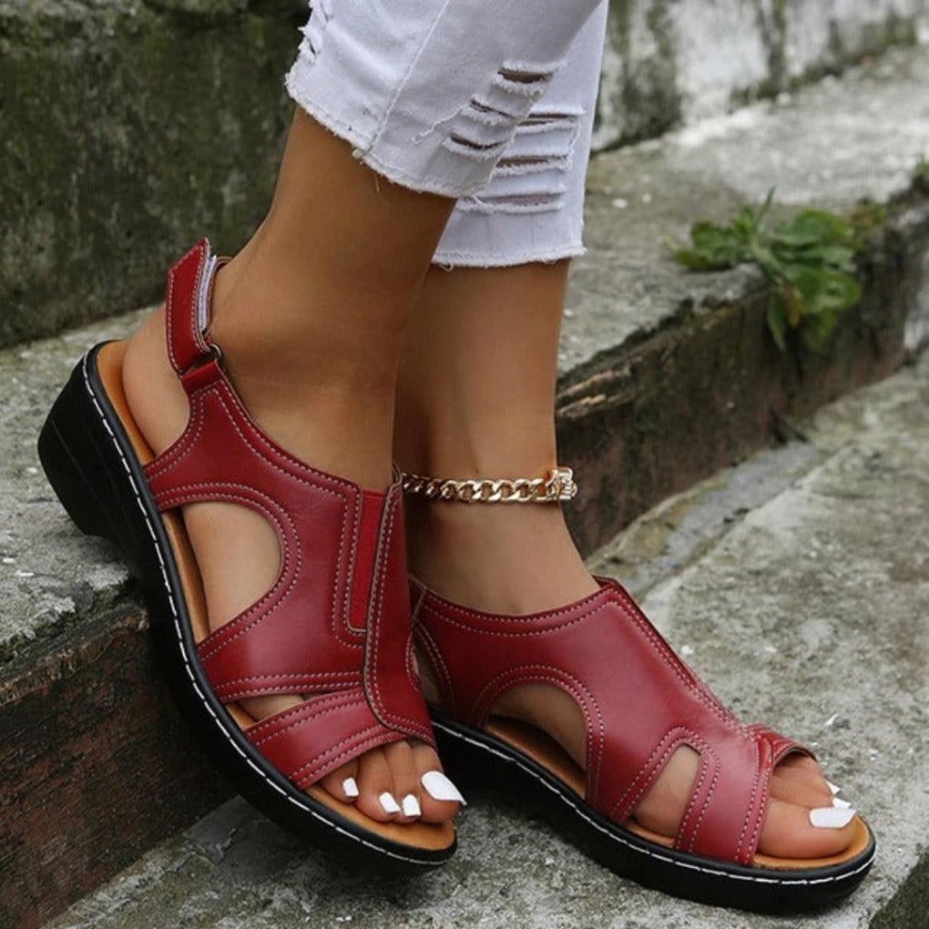 Damen Plateau Sandalen Cutout Frühling