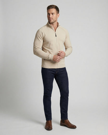 Herren Slim Strickfleece Zipjacke - Eveloria