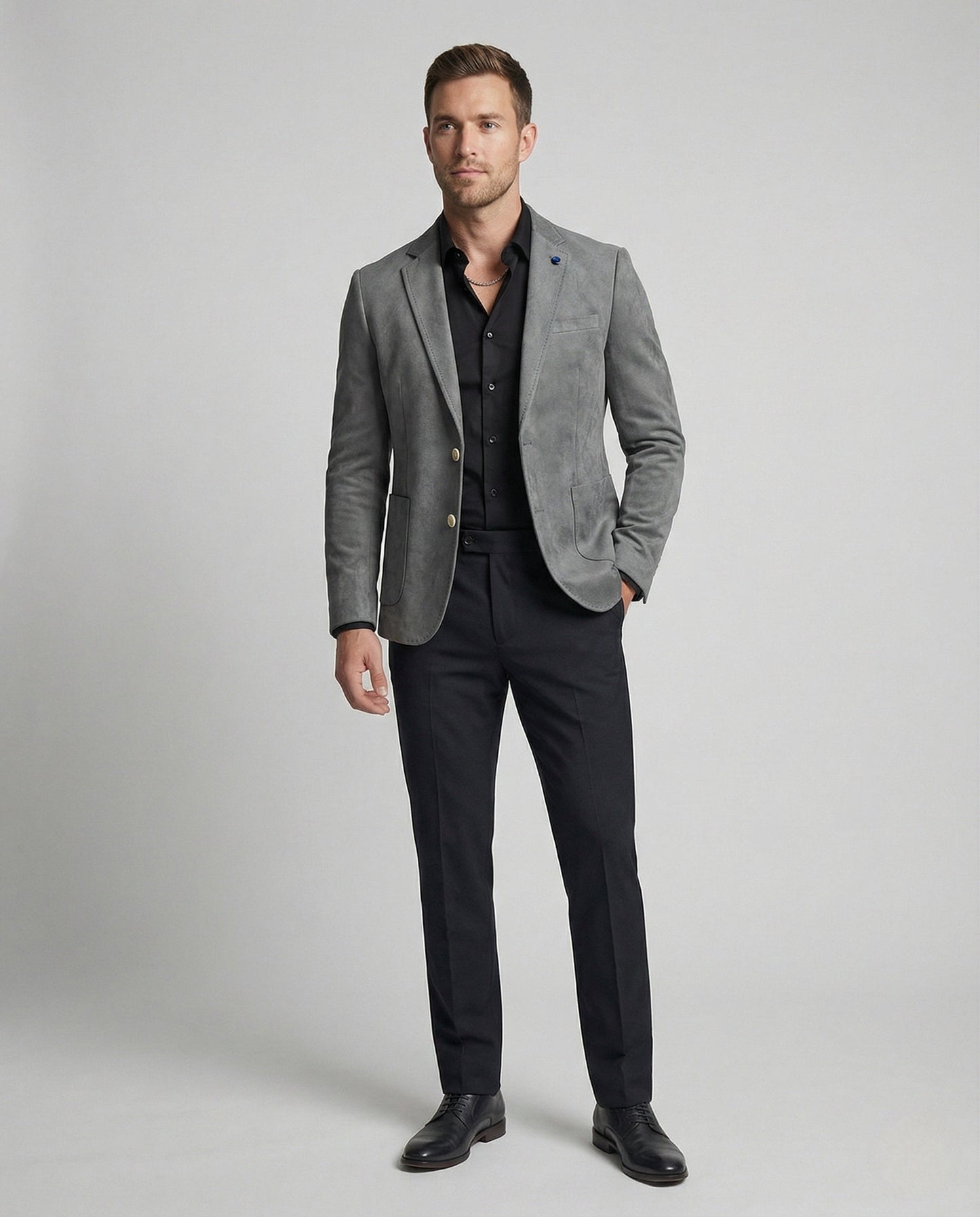 Herren Samt Blazer Schmal Geschnitten - Eveloria