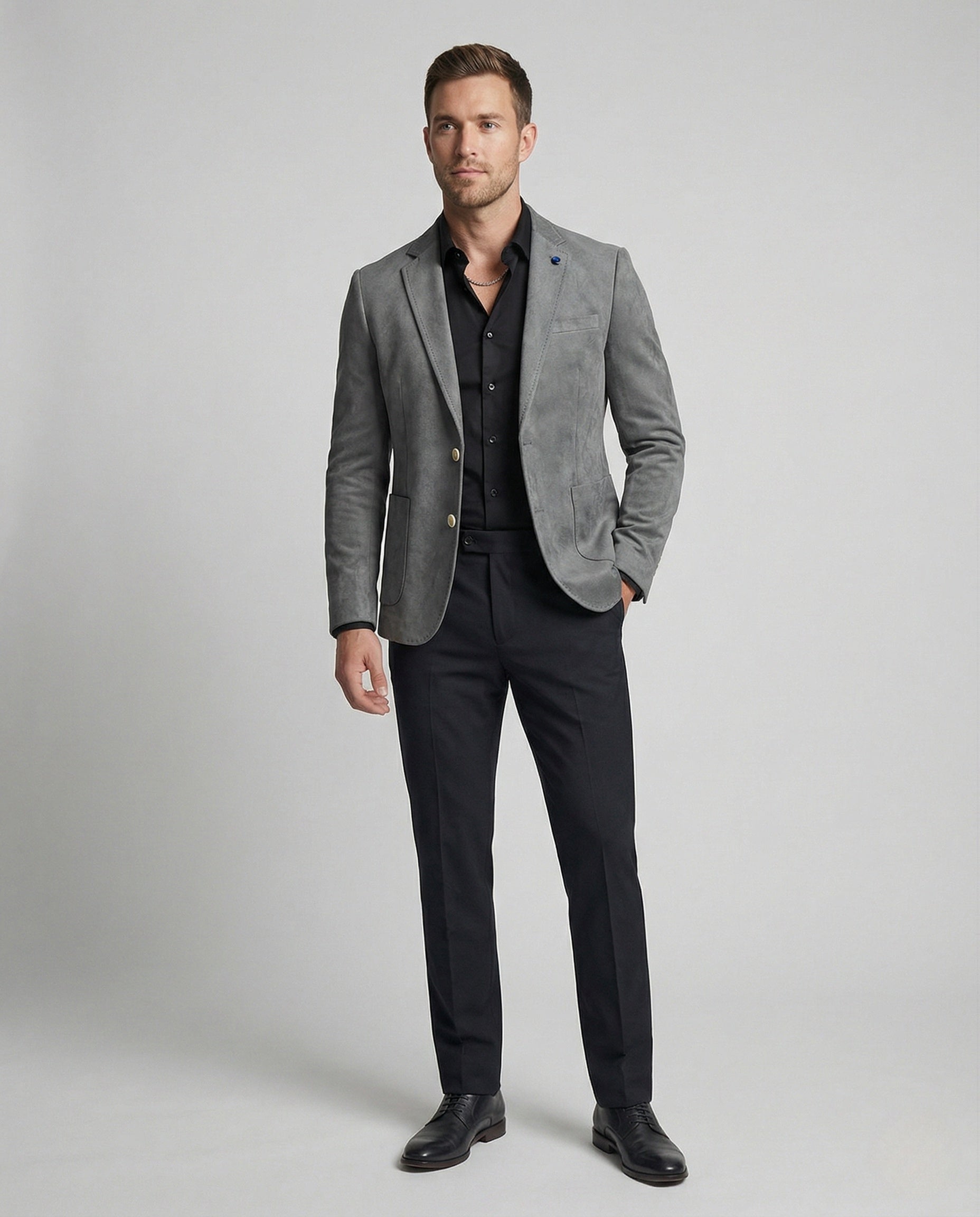Herren Samt Blazer Schmal Geschnitten - Eveloria