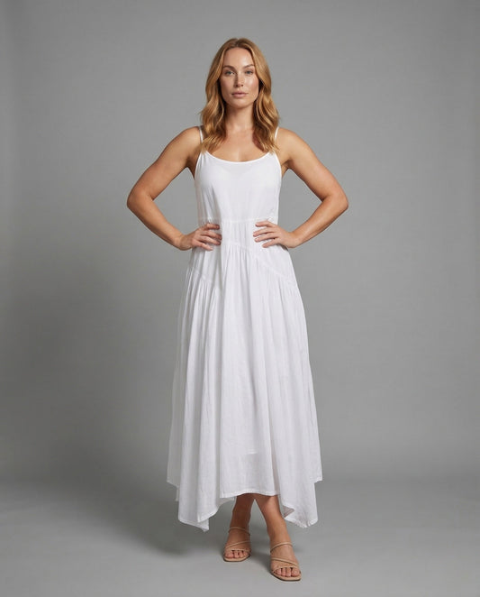 Damen Maxikleid mit Stufen und Taschen - Eveloria