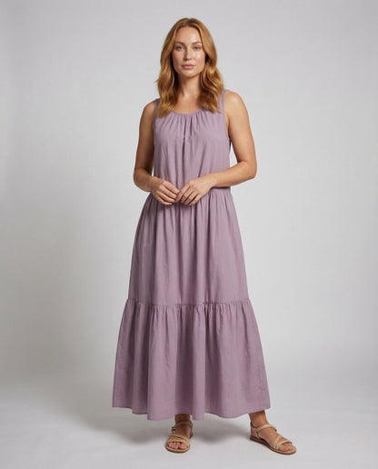 Damen Maxikleid Ärmellos Lang - Eveloria