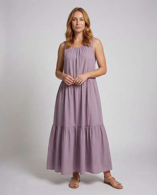 Damen Maxikleid Ärmellos Lang - Eveloria