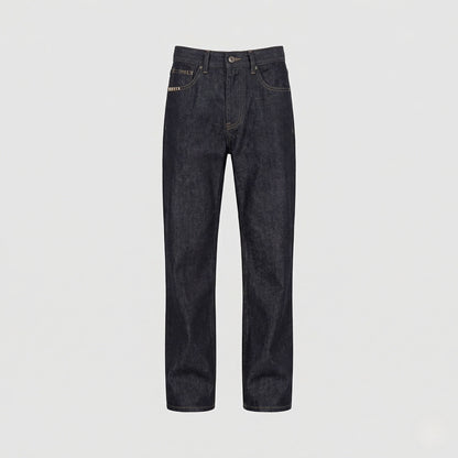 Herren High Waist Jeans Raw Denim Relaxed Fit - Eveloria
