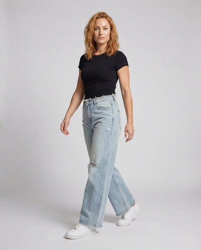 Damen Boyfriend Jeans High Waist Used Look wird zu:
Damen High Waist - Eveloria