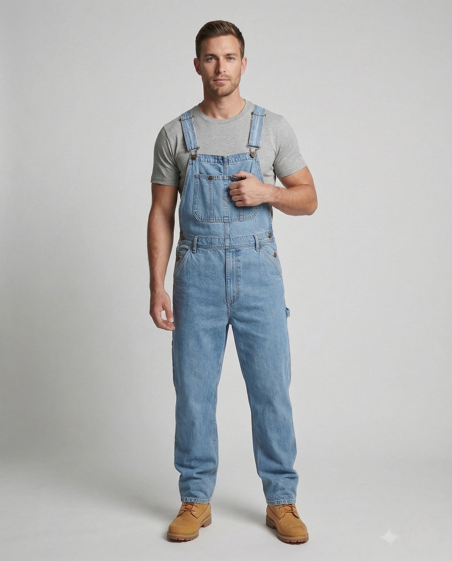 Herren Latzhose Jeans Mehrfachtaschen Dunkelblau - Eveloria