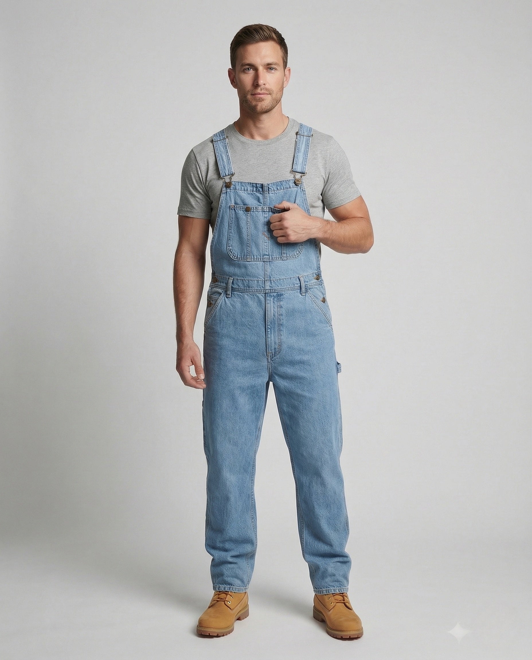 Herren Latzhose Jeans Mehrfachtaschen Dunkelblau - Eveloria