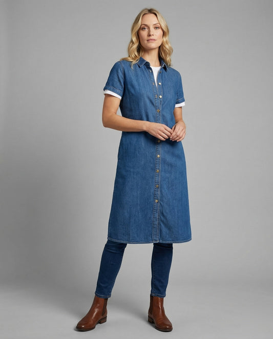Damen Oversize Jeans Hemdblusenkleid wird zu: Damen Jeans - Eveloria