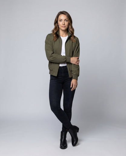Damen Bomberjacke Kariert Lässig - Eveloria